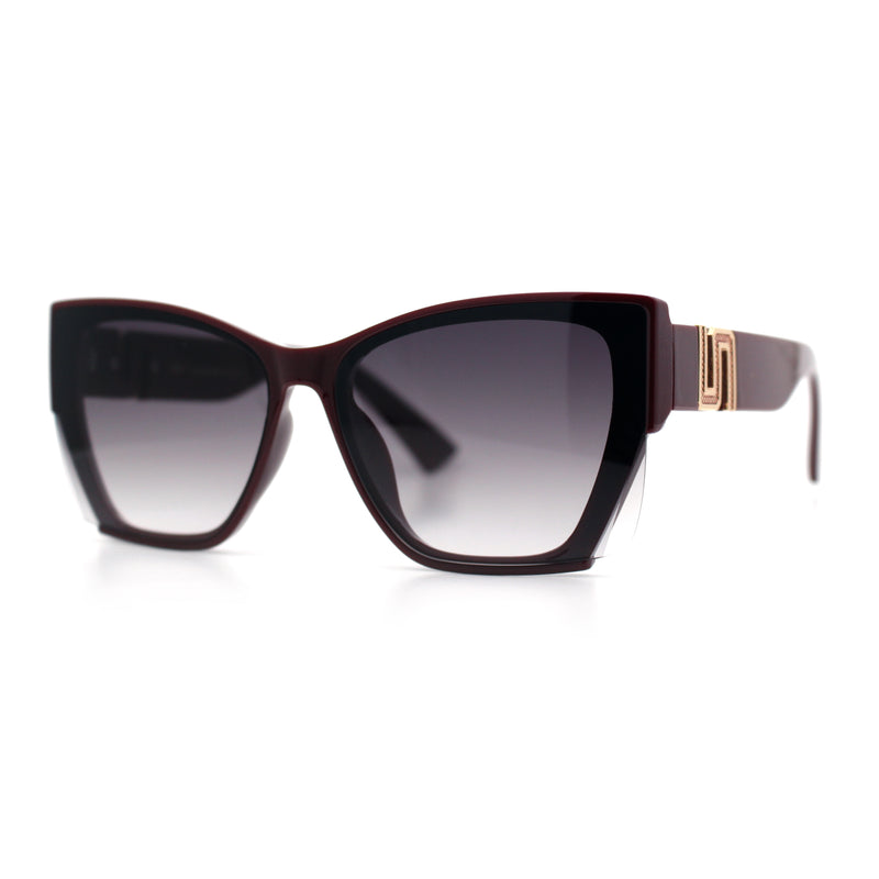 Womens Oversized Exposed Lens Rectangle Cat Eye Designer Fashion Luxury Sunglasses
