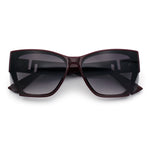 Womens Oversized Exposed Lens Rectangle Cat Eye Designer Fashion Luxury Sunglasses