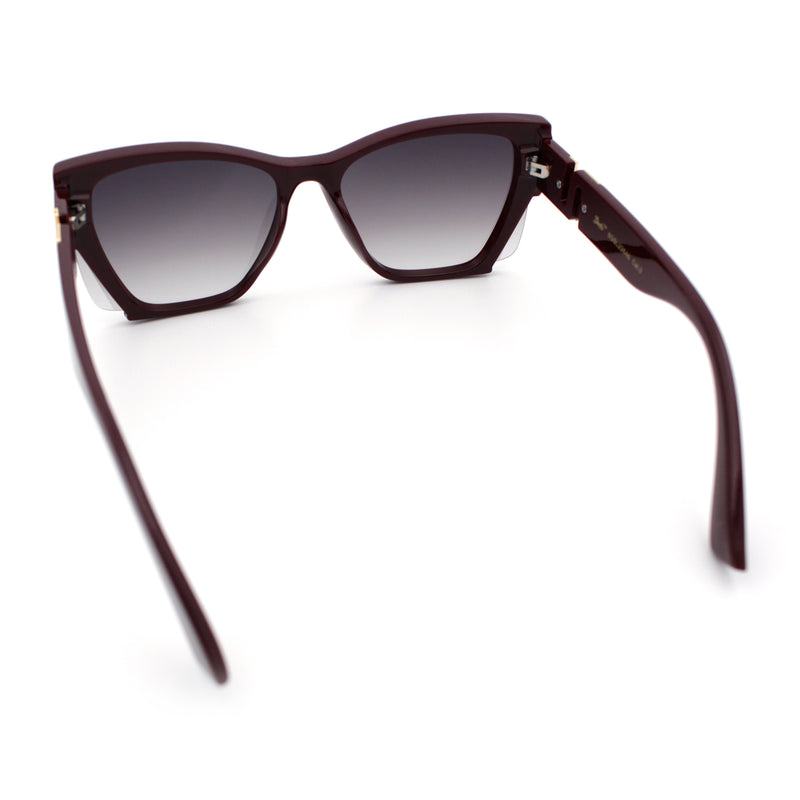 Womens Oversized Exposed Lens Rectangle Cat Eye Designer Fashion Luxury Sunglasses