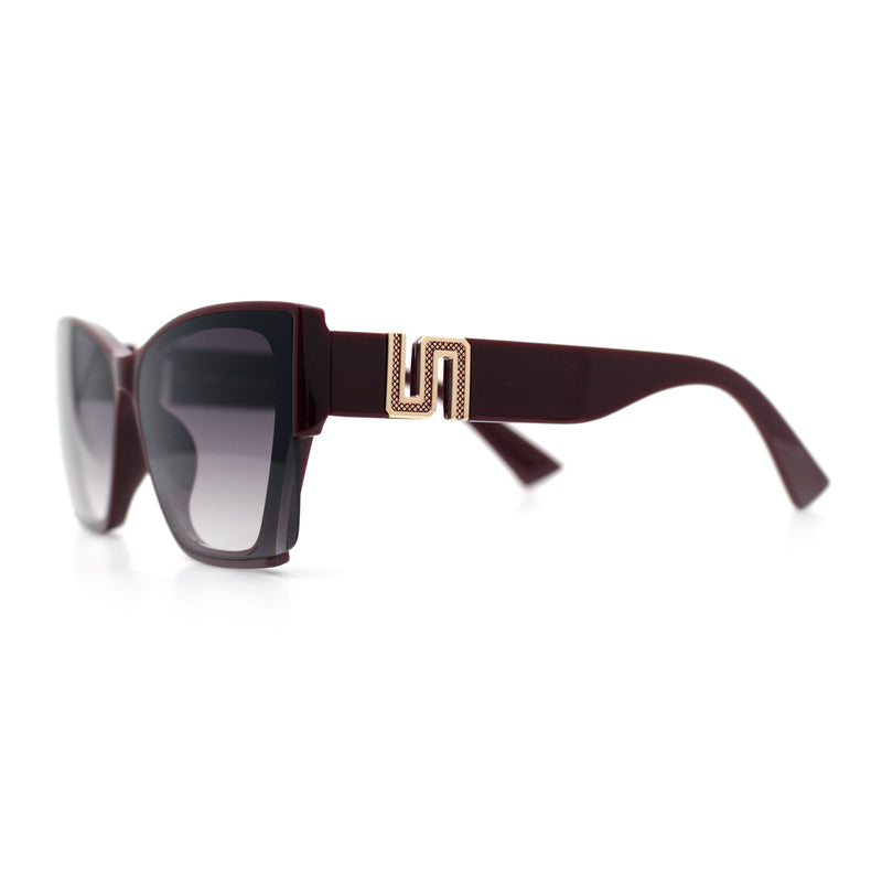 Womens Oversized Exposed Lens Rectangle Cat Eye Designer Fashion Luxury Sunglasses