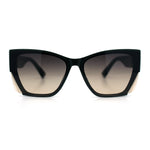 Womens Oversized Exposed Lens Rectangle Cat Eye Designer Fashion Luxury Sunglasses