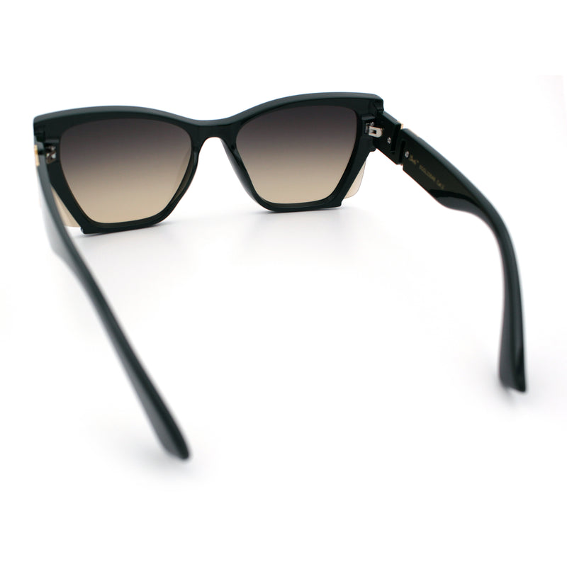 Womens Oversized Exposed Lens Rectangle Cat Eye Designer Fashion Luxury Sunglasses