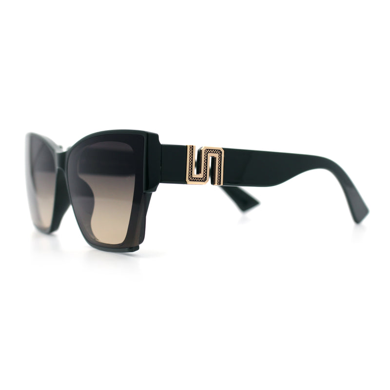 Womens Oversized Exposed Lens Rectangle Cat Eye Designer Fashion Luxury Sunglasses