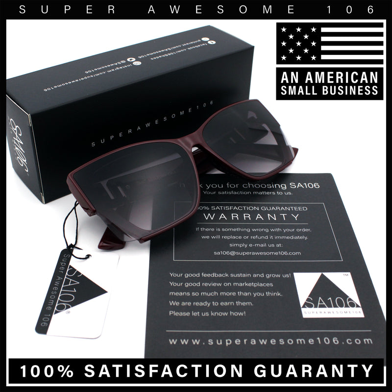 Womens Oversized Exposed Lens Rectangle Cat Eye Designer Fashion Luxury Sunglasses