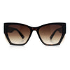 Womens Oversized Exposed Lens Rectangle Cat Eye Designer Fashion Luxury Sunglasses