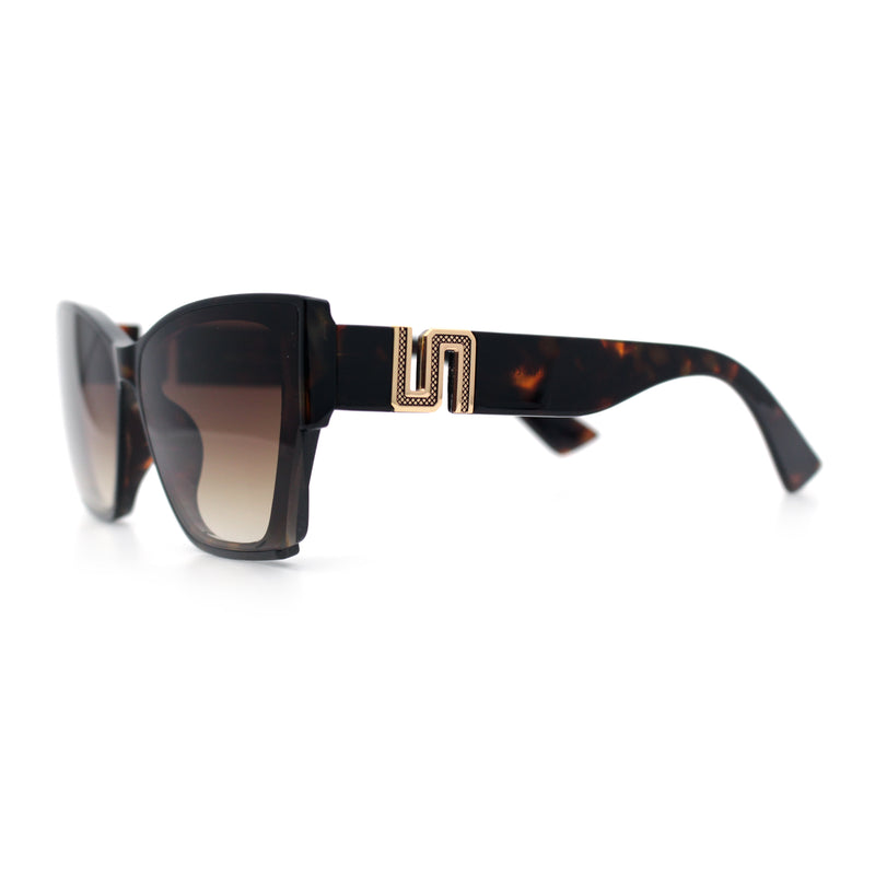 Womens Oversized Exposed Lens Rectangle Cat Eye Designer Fashion Luxury Sunglasses