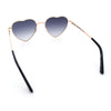 Iconic Cute Womens Heart Shape Simple Metal Rim Lolita Sunglasses