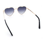 Iconic Cute Womens Heart Shape Simple Metal Rim Lolita Sunglasses