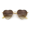 Iconic Cute Womens Heart Shape Simple Metal Rim Lolita Sunglasses