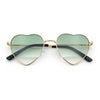 Iconic Cute Womens Heart Shape Simple Metal Rim Lolita Sunglasses