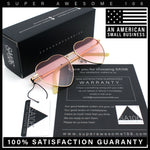 Iconic Cute Womens Heart Shape Simple Metal Rim Lolita Sunglasses