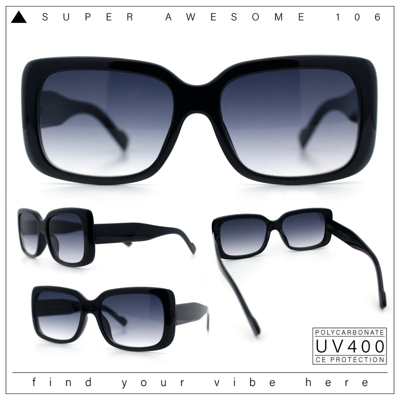 Womens Classy 90s Styling Chic Rectangle Designer Fashion Plastic Sunglasses