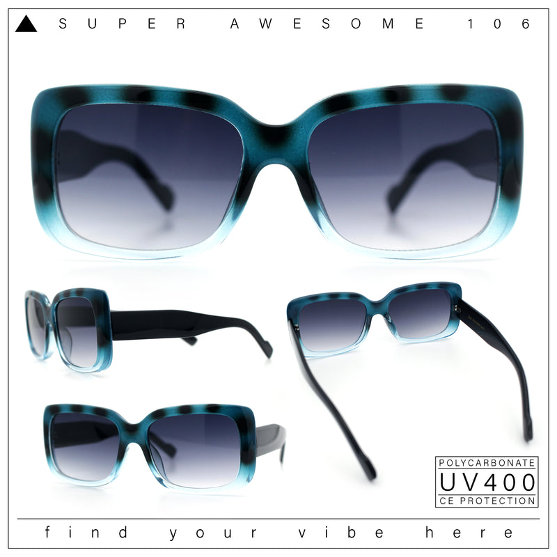 Womens Classy 90s Styling Chic Rectangle Designer Fashion Plastic Sunglasses