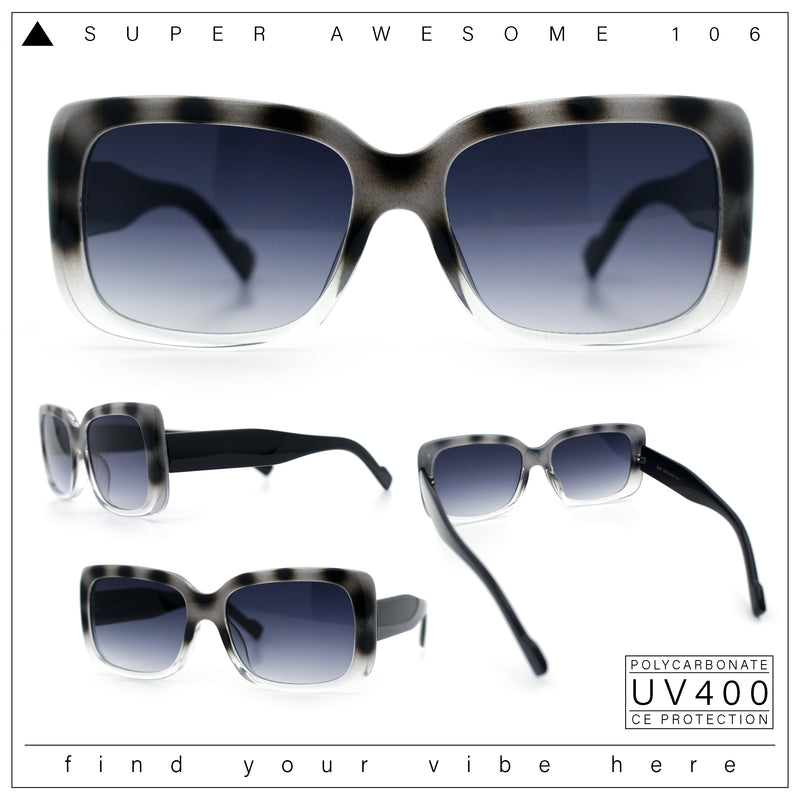 Womens Classy 90s Styling Chic Rectangle Designer Fashion Plastic Sunglasses