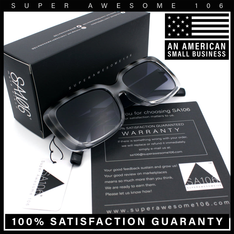 Womens Classy 90s Styling Chic Rectangle Designer Fashion Plastic Sunglasses
