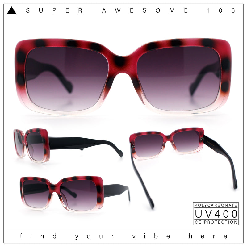 Womens Classy 90s Styling Chic Rectangle Designer Fashion Plastic Sunglasses
