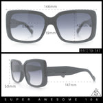 Womens Classy 90s Styling Chic Rectangle Designer Fashion Plastic Sunglasses