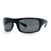 Polarized Mens Rectangle Wrap Classic Biker Style Sport Plastic Sunglasses