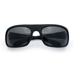 Polarized Mens Rectangle Wrap Classic Biker Style Sport Plastic Sunglasses