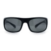 Polarized Mens Rectangle Wrap Classic Biker Style Sport Plastic Sunglasses