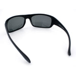 Polarized Mens Rectangle Wrap Classic Biker Style Sport Plastic Sunglasses