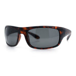 Polarized Mens Rectangle Wrap Classic Biker Style Sport Plastic Sunglasses
