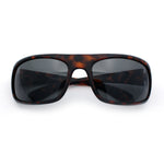Polarized Mens Rectangle Wrap Classic Biker Style Sport Plastic Sunglasses
