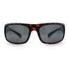 Polarized Mens Rectangle Wrap Classic Biker Style Sport Plastic Sunglasses