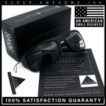 Polarized Mens Rectangle Wrap Classic Biker Style Sport Plastic Sunglasses