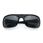 Polarized Mens Rectangle Wrap Classic Biker Style Sport Plastic Sunglasses