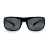 Polarized Mens Rectangle Wrap Classic Biker Style Sport Plastic Sunglasses