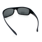 Polarized Mens Rectangle Wrap Classic Biker Style Sport Plastic Sunglasses