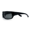 Polarized Mens Rectangle Wrap Classic Biker Style Sport Plastic Sunglasses