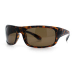Polarized Mens Rectangle Wrap Classic Biker Style Sport Plastic Sunglasses