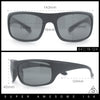 Polarized Mens Rectangle Wrap Classic Biker Style Sport Plastic Sunglasses