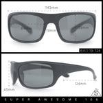 Polarized Mens Rectangle Wrap Classic Biker Style Sport Plastic Sunglasses