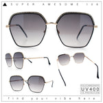 Womens Bling Rhinestone Brow Trim Rectangle Butterfly Metal Rim Sunglasses