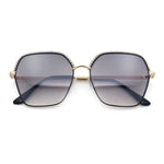 Womens Bling Rhinestone Brow Trim Rectangle Butterfly Metal Rim Sunglasses