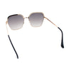 Womens Bling Rhinestone Brow Trim Rectangle Butterfly Metal Rim Sunglasses