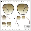 Womens Bling Rhinestone Brow Trim Rectangle Butterfly Metal Rim Sunglasses