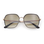 Womens Bling Rhinestone Brow Trim Rectangle Butterfly Metal Rim Sunglasses