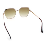 Womens Bling Rhinestone Brow Trim Rectangle Butterfly Metal Rim Sunglasses