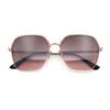 Womens Bling Rhinestone Brow Trim Rectangle Butterfly Metal Rim Sunglasses