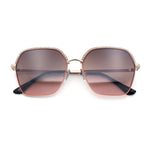 Womens Bling Rhinestone Brow Trim Rectangle Butterfly Metal Rim Sunglasses