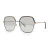 Womens Bling Rhinestone Brow Trim Rectangle Butterfly Metal Rim Sunglasses