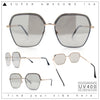 Womens Bling Rhinestone Brow Trim Rectangle Butterfly Metal Rim Sunglasses