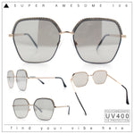 Womens Bling Rhinestone Brow Trim Rectangle Butterfly Metal Rim Sunglasses