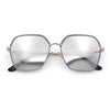 Womens Bling Rhinestone Brow Trim Rectangle Butterfly Metal Rim Sunglasses