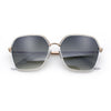 Womens Bling Rhinestone Brow Trim Rectangle Butterfly Metal Rim Sunglasses