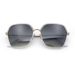Womens Bling Rhinestone Brow Trim Rectangle Butterfly Metal Rim Sunglasses